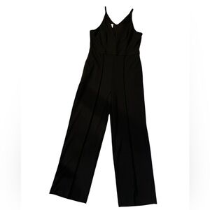 Donna Morgan Jumpsuit Women Size 14 Black Stretch Pockets NWT